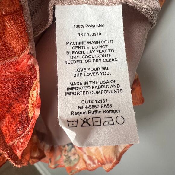 Show Me Your Mumu Garden Harvest Raquel Ruffle Romper Size Medium - Picture 7 of 9